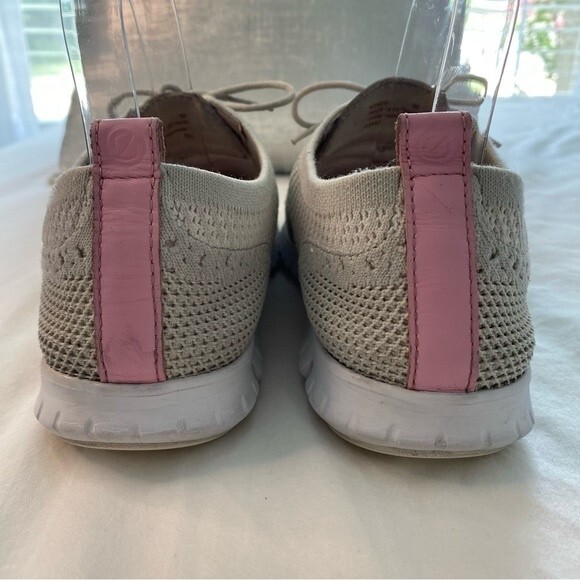 Cole Haan Zero Grand Stitchlite Wingtip Oxford Sneaker Comfort Ivory Pink SZ 9 - Picture 5 of 11